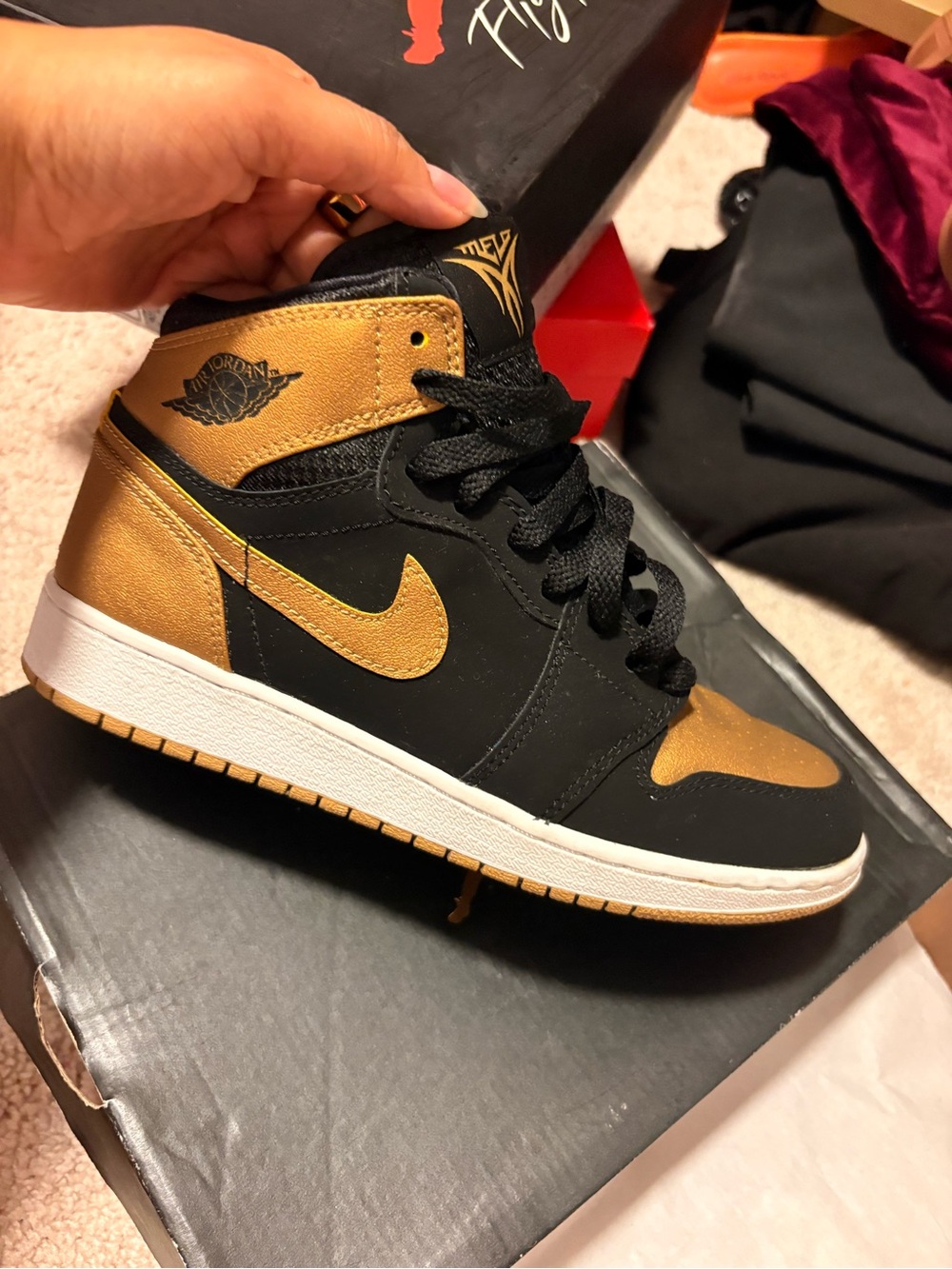 Jordan Men’s Sneakers in Black & Wheat Gum